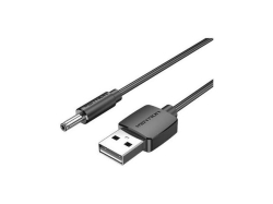 CABLU alimentare Vention, USB (T) la DC (T) 3.5mm, 1m, 5V, 2A, negru, \