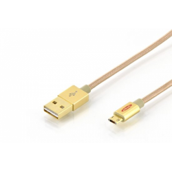 Cablu de date Assmann Ednet 31054, USB - micro USB, 1m, Gold