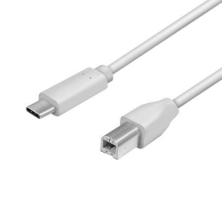 Cablu Logilink CU0160, USB-C - USB-B, 1m, White