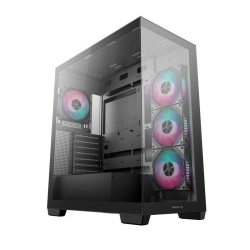 Carcasa DeepCool CG580 4F, sticla securizata, RGB, neagra, 437x235x501mm, 4 ventilatoare de 12cm