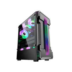 Carcasa Pro Gaming Zerg, Middle Tower, ATX, fara sursa, Controller ARGB