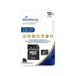 Card Micro SD, MEDIARANGE, 256 GB, Clasa 10, Negru