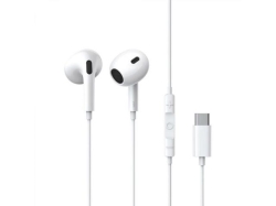 CASTI Baseus Encok CZ17, pt smartphone, control volum + microfon pe fir, conectare prin cablu USB Type-C, lungime cablu 1.1m, alb \