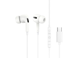 CASTI Baseus Encok CZ18, cu fir, conectare USB Type-C, microfon pe fir, alb \