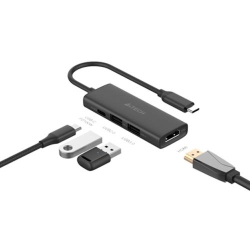 DOCKING Station A4tech universal, 4-in-1, conectare PC USB Type C, USB-C x 1, USB-A 3.0 x 1, USB-A 2.0 x 1, porturi video HDMI x 1 4K@30Hz,  PD  100 W, cablu 0.15 m, gri, 