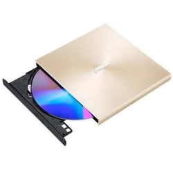 DVD writer extern ASUS ZenDrive U9M, 8X, ultra-subtire 13.9mm, suport M-DISC, compatibil cu USB tip C si tip A pentru Windows si Mac OS, Nero BackItUp, E-Green, Auriu