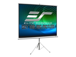 Ecran de proiectie trepied EliteScreens T136NWS1  marime vizibila 244cm x 244cm, rama alba