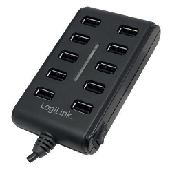Hub USB 2.0 Logilink UA0125 Black, 10 porturi