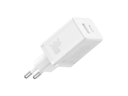 INCARCATOR RETEA Baseus Cube, Quick Charge 30W, 1 x USB Type-C Output 5V/3A, 1 x USB, alb \