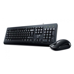 Kit Genius - Tastatura KB-115, USB, Black + Mouse Optic DX-160, USB, Black