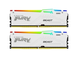 Kit Memorie Kingston Fury Beast RGB White AMD EXPO/Intel XMP 3.0, 64GB, DDR5-5600MHz, CL36, Dual Channel