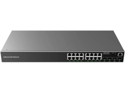 Layer 2+ Managed Network Switch, 16x GbE RJ45 PoE 802.3 af/at, up to 30W per port, 240W total power budget, 2x SFP, Internal PSU