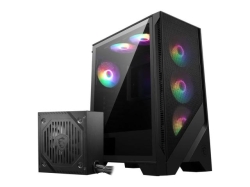 Carcasa MSI MAG FORGE 120A B65, Mid Tower, RGB, Sursa 650W, 80+ Bronze, Negru