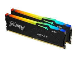 Kit Memorie Kingston Fury Beast RGB Black AMD EXPO/Intel XMP 3.0, 64GB, DDR5-6000MHz, CL36, Dual Channel