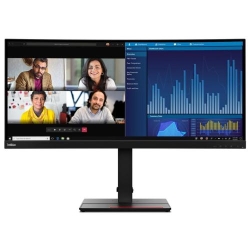 Monitor curbat Lenovo ThinkVision P34w-20, 34 inch, WQHD 3440x1440, Ultra wide, Negru