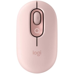 Mouse Wireless Logitech POP cu emoji, Bluetooth, Silent Touch, 3 Way Easy-Switch, Rose