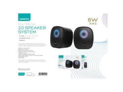 OMEGA SPEAKERS STEREO 2.0 6W RMS RGB USB 3.5 mm Audio Black Round