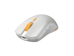 Mouse gaming Glorious Series One PRO Wireless - Genos - Forge, Ultrausor 50g, Alb Mat, Galben