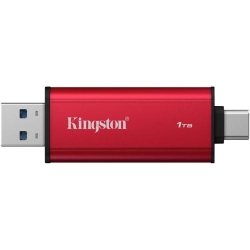 SSD Portabil Dual Kingston, 1TB, USB Type-A/USB Type-C, USB 3.2 Gen 2, rosu/negru