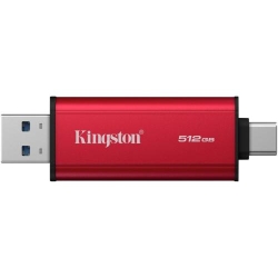 SSD Portabil Dual Kingston, 512GB, USB Type-A/USB Type-C, USB 3.2 Gen 2, rosu/negru