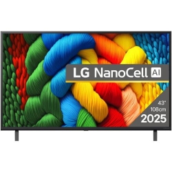 Televizor LG NanoCell 43NANO80A3B, 108 cm, Smart, 4K Ultra HD, Clasa G (Model 2025)