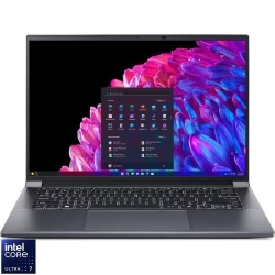 Ultrabook Acer 14.5'' Swift X 14 SFX14-72G, 2.8K OLED 120Hz, Procesor Intel® Core™ Ultra 7 155H (24M Cache, up to 4.80 GHz), 16GB LPDDR5X, 1TB SSD, GeForce RTX 4050 6GB, Win 11 Home, Steel Gray