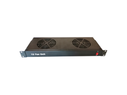 Ventilator 2 fan + cablu alimentare 1,5m , 1U , negru - DATEUP 