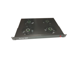 Ventilator 4 fan + cablu alimentare 1,5m , 1U , negru - DATEUP 