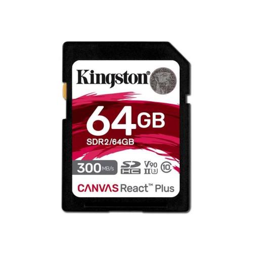 Card de memorie, Kingston, SD Canvas React Plus de 64 GB, SDXC Clasa 10 UHS-II U3